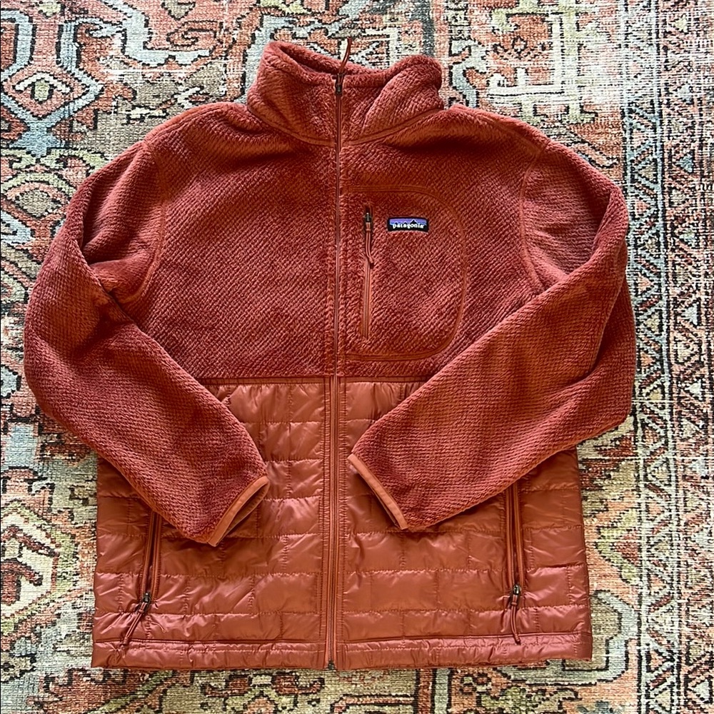 Patagonia Fleece/Down Front Zip Jacket Women’s M, NWOT